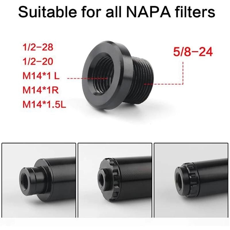Car Fuel Filter Barrel Thread Adapter 5/8-24 to 1/2-28 1/2-20 M14*1 M14*1L M14*1.5  For NAPA 4003 WIX3