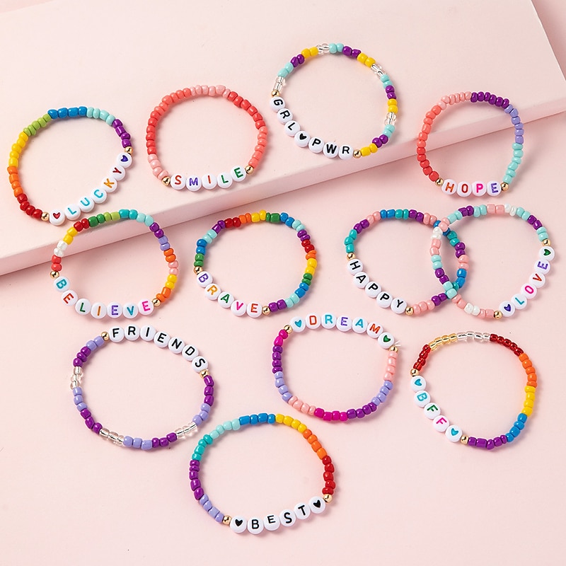 Random 12 Pcs Taylor Inspired Bracelets Set Friendship Bracelets for Women Girls Eras Tour Anti Hero 1989 Lover Reputation Outfits Jewelry for Swiftie Fans3