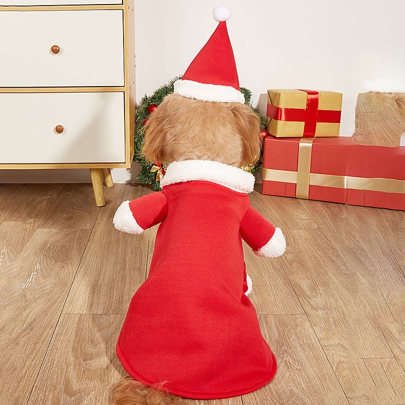 Santa Claus Transformation Outfit Cartoon Four Legged Clothes Soft Comfortable Cute Christmas2
