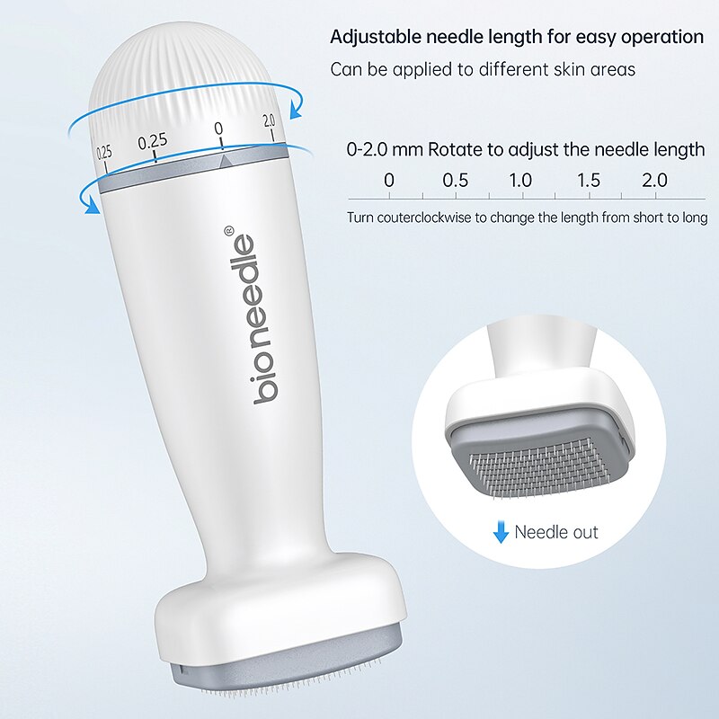 120Pin Bio Needle Derma Stamp For Hair Growth Adjustable Needle Length Microneedling For Skincare4