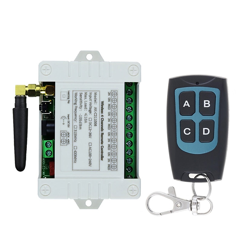 Wireless Remote /DC12V 24V 36V 4CH Remote control switch/learning code Power  ON OFF switch  Motor switch /433mhz