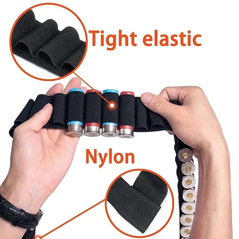 Adjustable 12/20GA Shell Holder Bandolier Belt - Tactical Hunting Ammo Carrier with 50 Round Capacity3