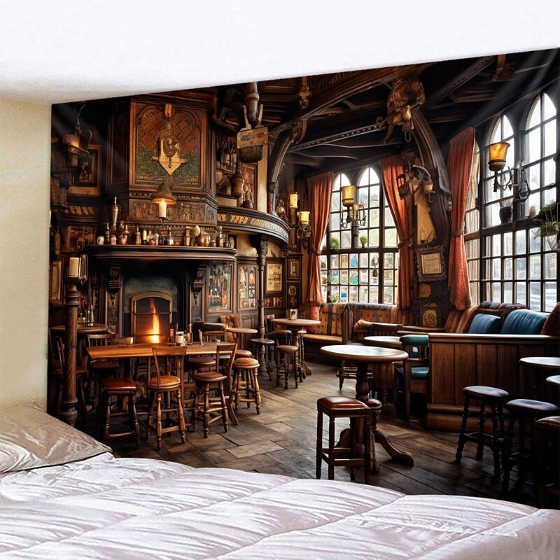 Vintage Bars Hanging Tapestry Wall Art Large Tapestry Mural Decor Photograph Backdrop Blanket Curtain Home Bedroom Living Room Decoration2