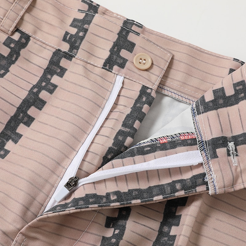 Men's Dress Pants Trousers Casual Pants Front Pocket Straight Leg Stripe Comfort Business Daily Holiday Fashion Chic & Modern Black White4