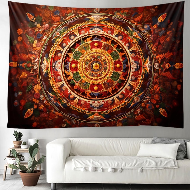 Indian Mandala Hanging Tapestry Wall Art Large Tapestry Mural Decor Photograph Backdrop Blanket Curtain Home Bedroom Living Room Decoration 11
