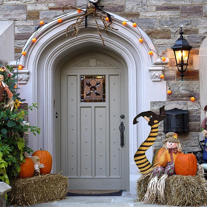 Halloween Wicked Witch Legs with Stakes, Halloween Witch Prop Decoration, Halloween Outdoor, Lawn, Yard and Patio Decor Halloween Decorations3