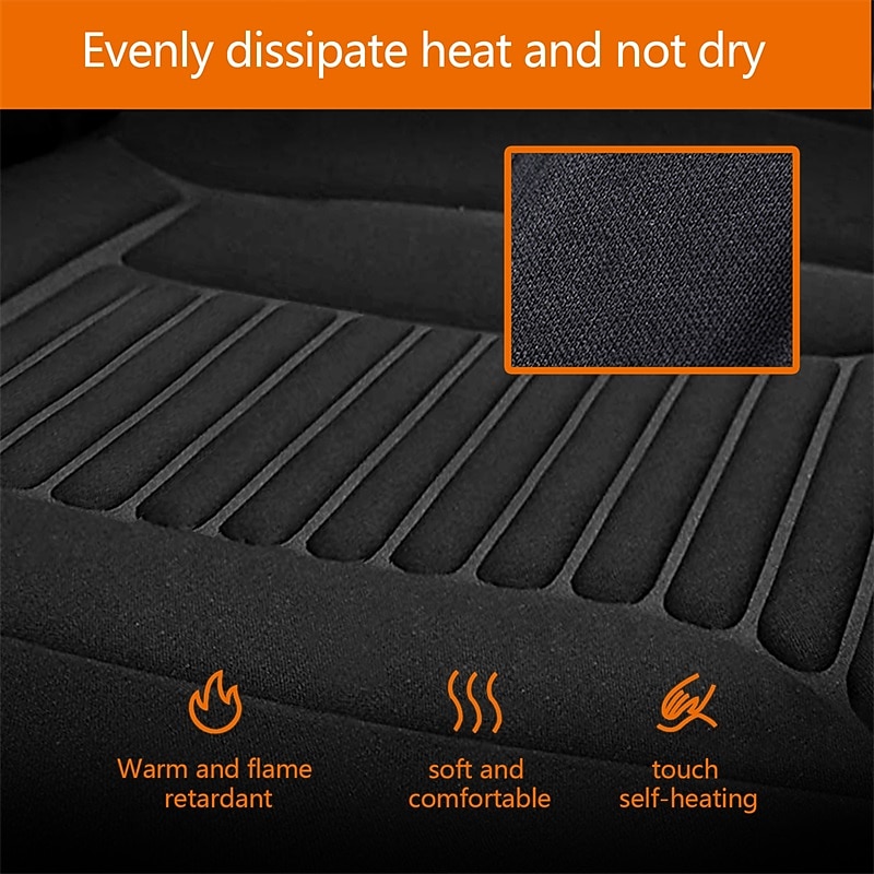 Heated Car Seat Cushion Electric Heating, Backrest Cushion, Universal Fit 12V, New Winter Car Seat Cover4
