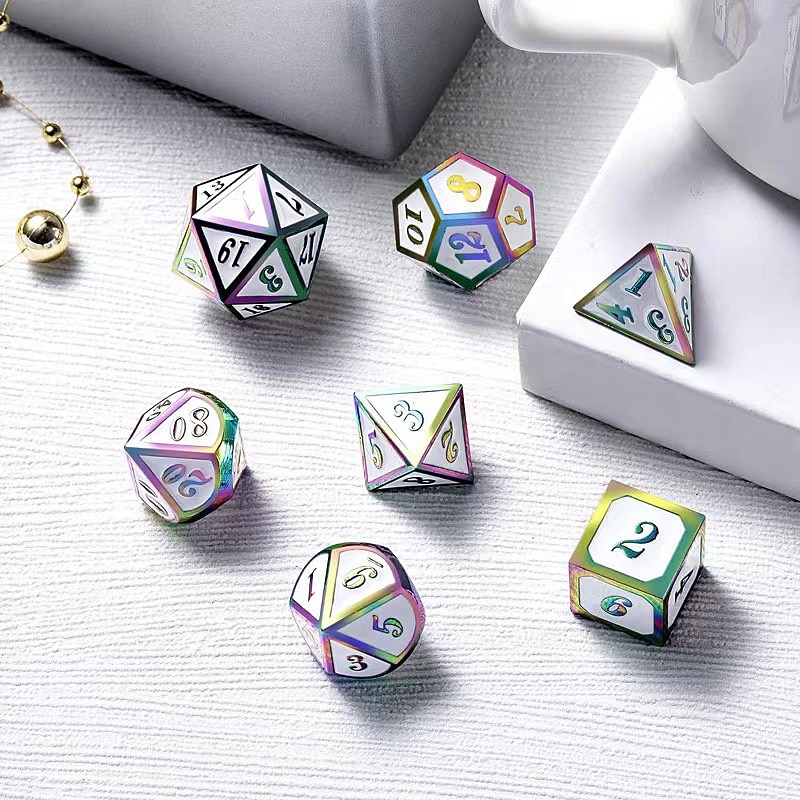 Metal Dice COC Running Group DND Dragon and Dungeon Polyhedron Seven Dice Set
