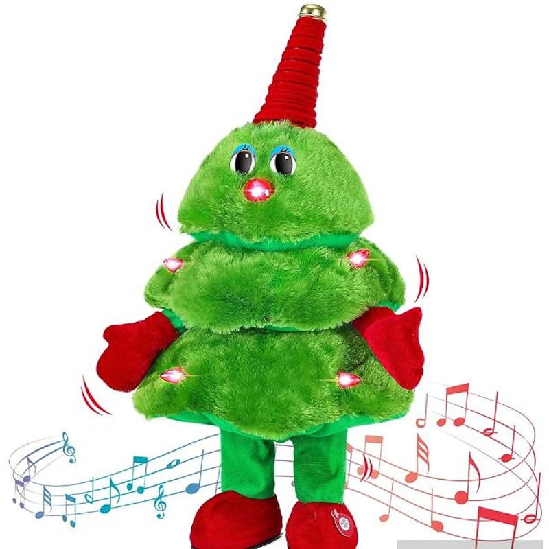 Christmas Electric Plush Toy, Rotating Singing Dolls, Fun Music Dancing Xmas Tree Ornaments, Stocking Stuffers for Kids, Ideal Home Decoration and Birthday Gifts2