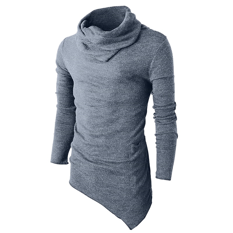 Men's Turtleneck Sweater Knitwear Ribbed Knit Tunic Knitted Plain Turtleneck Modern Contemporary Work Daily Wear Clothing Apparel Fall Winter Black Khaki M L XL4