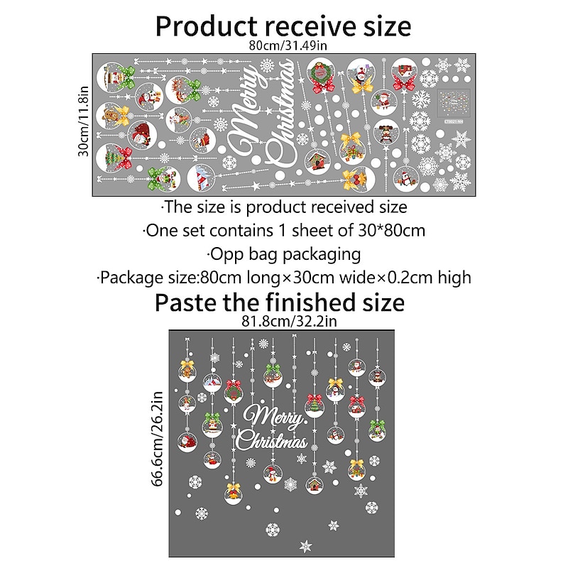 Santa Claus Snowflake House Christmas Window Glass Decoration Sticker Sticker Sticker Shop Window Decoration Sticker4