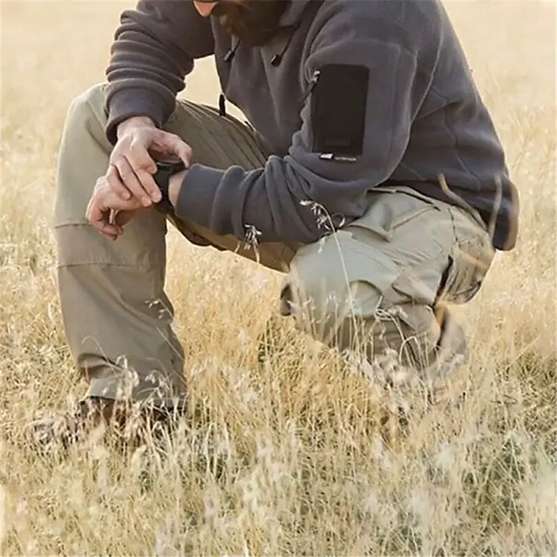 Men's Hoodie Tactical Black Army Green Gray Hooded Color Block Patchwork Pocket Sports & Outdoor Daily Holiday Cool Casual Tactical Fall & Winter Clothing Apparel Hoodies Sweatshirts  Long Sleeve4