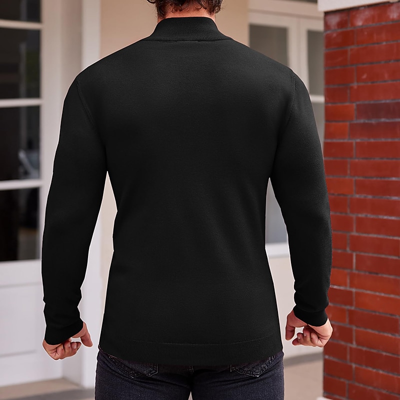 Men's Turtleneck Sweater Pullover Sweater Jumper Xmas Sweater Mens Turtle Neck Jumper Jumper Ribbed Knit Regular Knitted Slim Fit Plain Turtleneck Modern Contemporary Thermal Work Daily Wear Clothing2