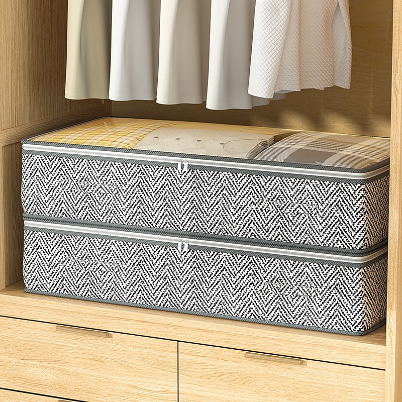 Bed Bottom Storage Bag, Visual Storage Bag, Large Capacity Storage, Moisture-proof And Dust-proof, Zipper Closed, Can Store Clothes, Pants, Quilt, Quilt, Underwear, Toys, Books, Etc4