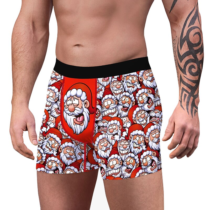 Santa Claus Christmas Gift Boxer Briefs Underwear Men's Christmas Adults' Christmas Masquerade Christmas Eve Christmas Party2