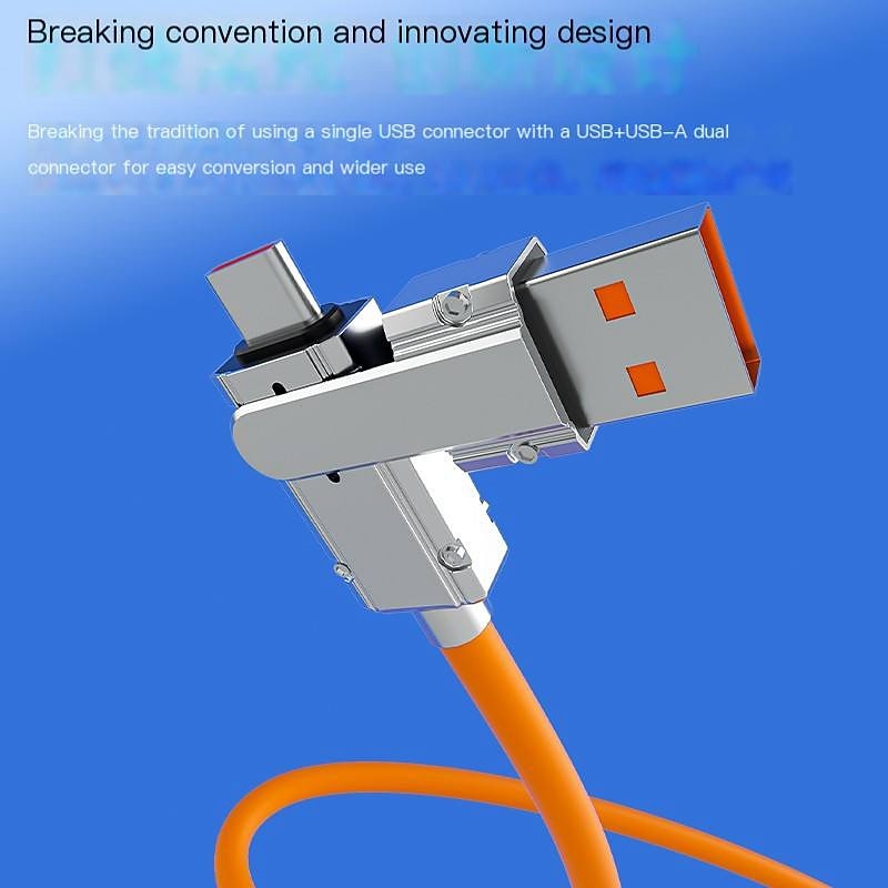 2 In 3 Fast Charging Cord For Iphone Huawei Micro Usb Type C Charger Cable 100w  6A Multi Usb Port Multiple Usb Charging Cord4