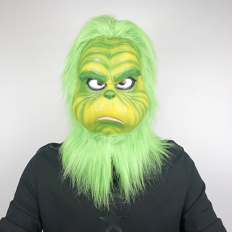 Christmas Thief Greenhaired Monster Green Plush Doll  Mask Christmas Monster Movie Surrounding Green Plush Doll  Headgear4