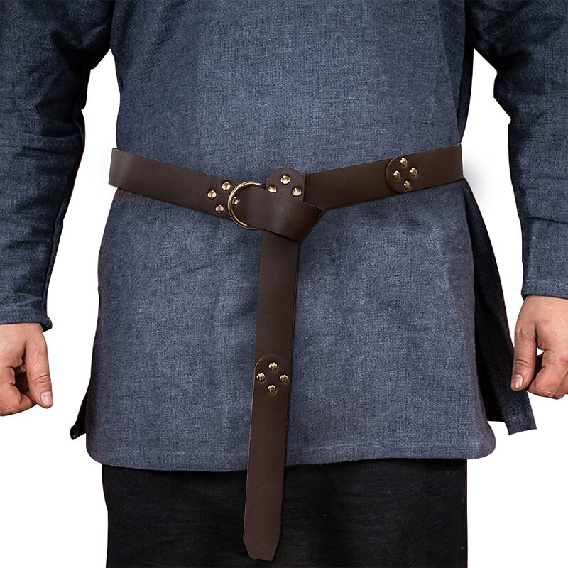 Retro Vintage Medieval Renaissance Armor Waist Belt Scabbard Pirate Viking Ranger Fancy Dress Men's Women's Unisex Viking Halloween Carnival Masquerade Party LARP Adults' Belt Bag Arm Guards All4