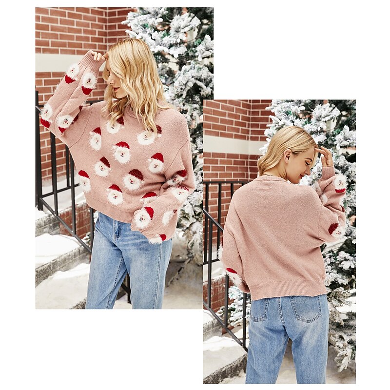 Christmas Santa Claus Ugly Christmas Sweater Pullover Jumper Anime Funny For Women's Adults' Christmas Carnival New Year 3D Print Party Casual Daily3