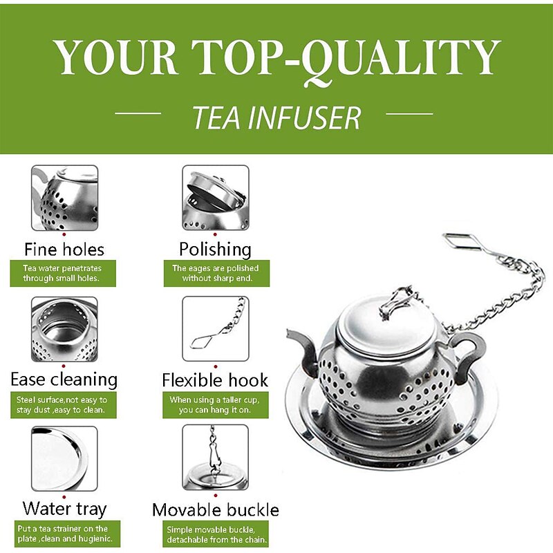Tea Strainer Teapot shaped Creative Kitchen Gadget Stainless Steel 1PC2