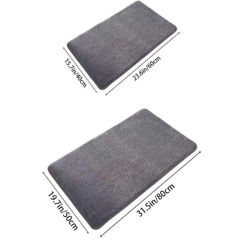 1pc Solid Color Memory Foam Bath Mat Non-slip, Soft Non-Slip Absorbent Bath Mat, Machine Washable Shower Carpet For Home Bathroom, Bathroom Accessories ,Bathroom Decor3