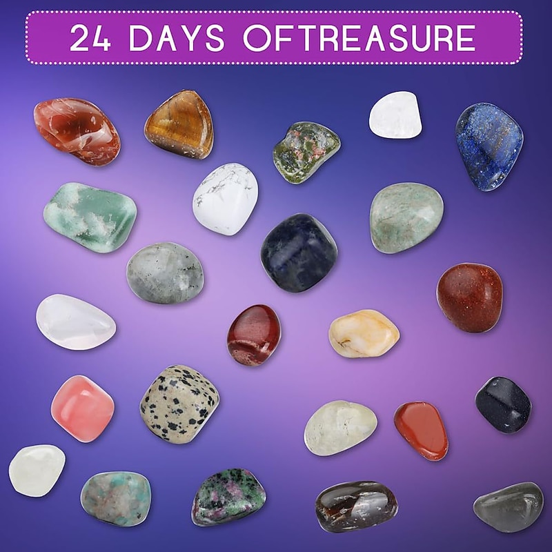 Christmas Advent Calendar, 24pcs Ore Blind Box Crystal Advent Calendar Rocks Minerals Fossils Advent Calendar for Kids and Adults Xmas Gifts4