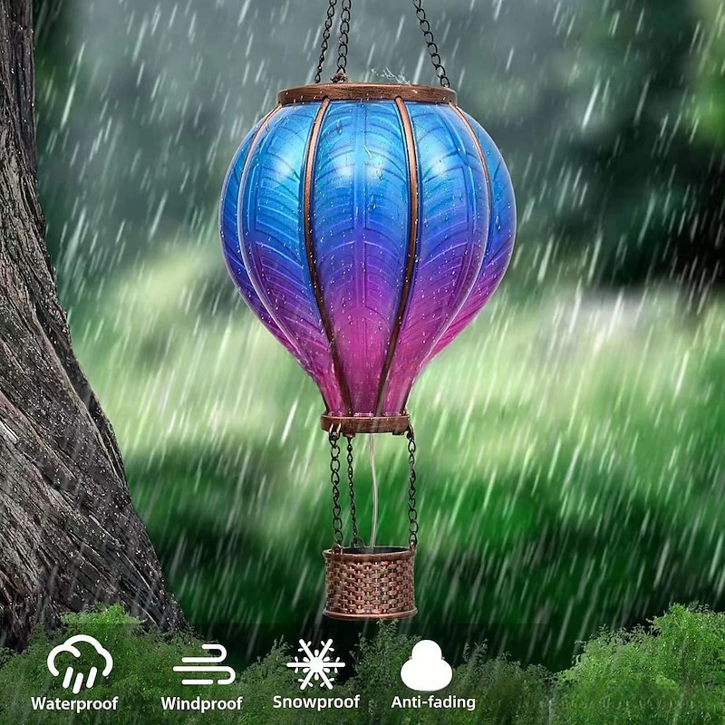 Solar Hot Air Balloon Lantern Christmas Outdoor Decoration Colorful Landscape for Holidays Party Weather-proof4