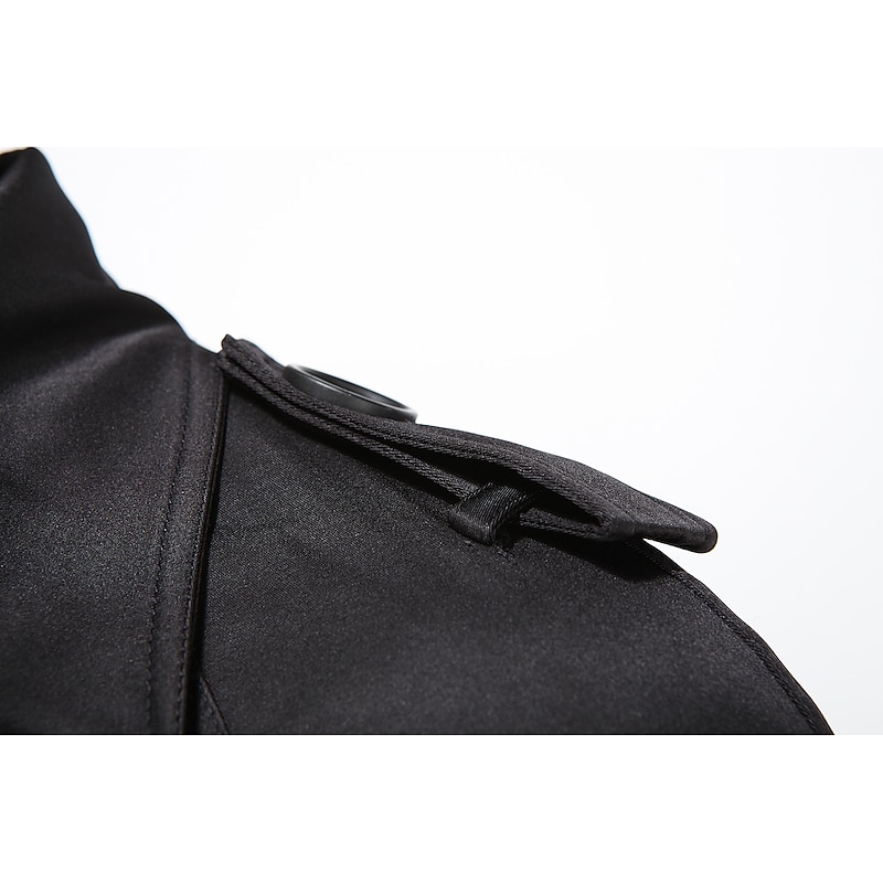 Men's Winter Coat Peacoat Trench Coat Street Business Fall Winter Polyester Thermal Warm Breathable Outerwear Clothing Apparel Casual Solid Color Pocket Turndown Double Breasted 20