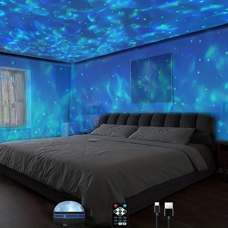 Star Projector Galaxy Projector Ocean Wave Projector Water Light Projector Valentine's Gift for Bedroom Night Light Projector Gaming Room, Home Theater, Ceiling, Room Decor,for Halloween2