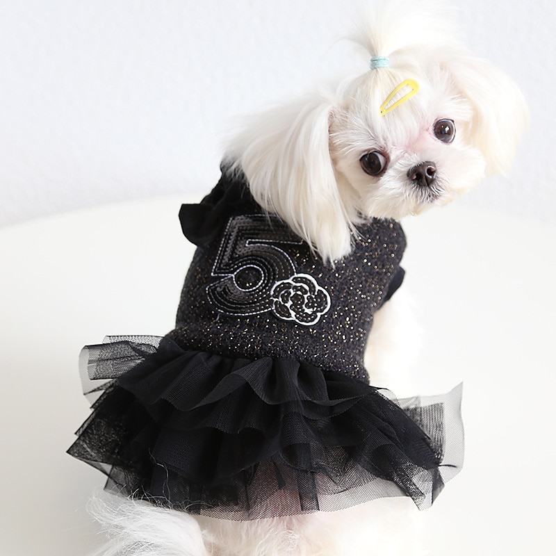 Dog Cat Dress Fashion Party Winter Soft Washable Comfortable Outdoor Birthday Dog Clothing for Bichon Frise Poodle Pomeranian Baby Pet Papillon
