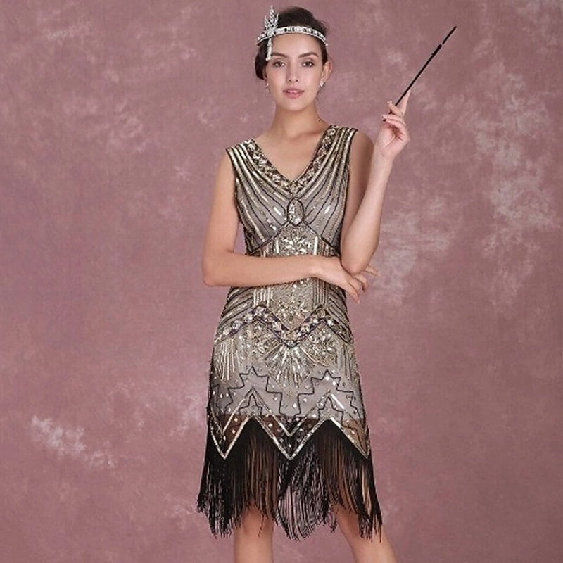 Roaring 20s 1920s Flapper Dress Dress Christmas Party Dress The Great Gatsby Wedding Guest Fancy Dress Women's New Year Masquerade Wedding Wedding Guest Wedding Reception Adults' Dress Homecoming