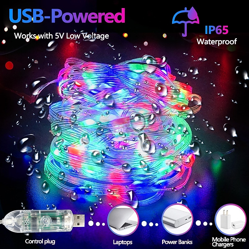 Wi-Fi Bluetooth Smart LED Permanent Outdoor Lights 20m 15m RGBIC Marquee Magic Colorful Decoration Light IP67 Waterproof3