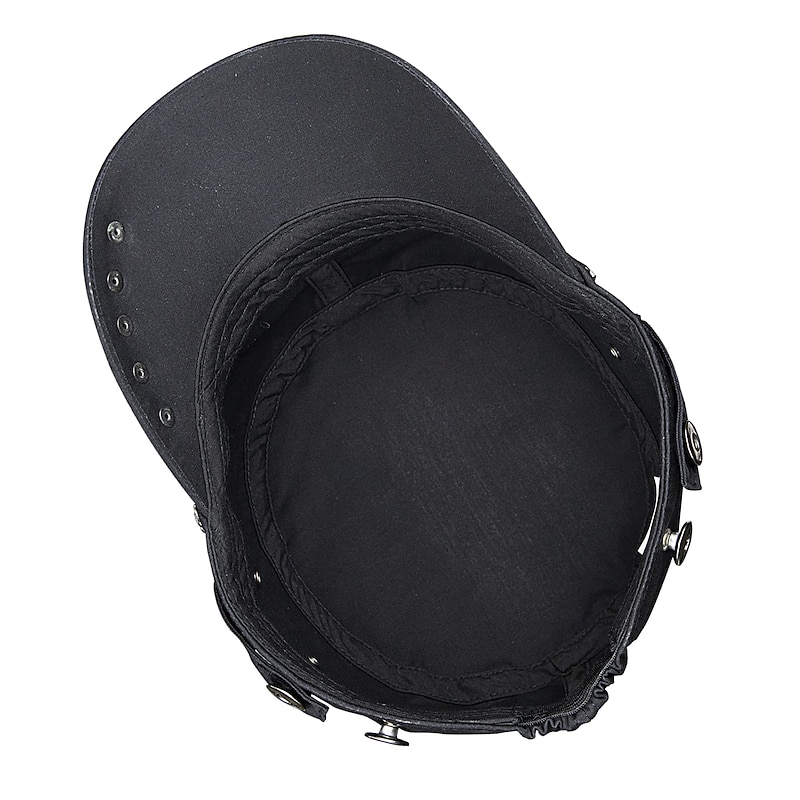 Unisex Skull/Skeleton Studded Punk Army Cap Cool Flat Cap Goth Steampunk Hat Fashion Chic Style3