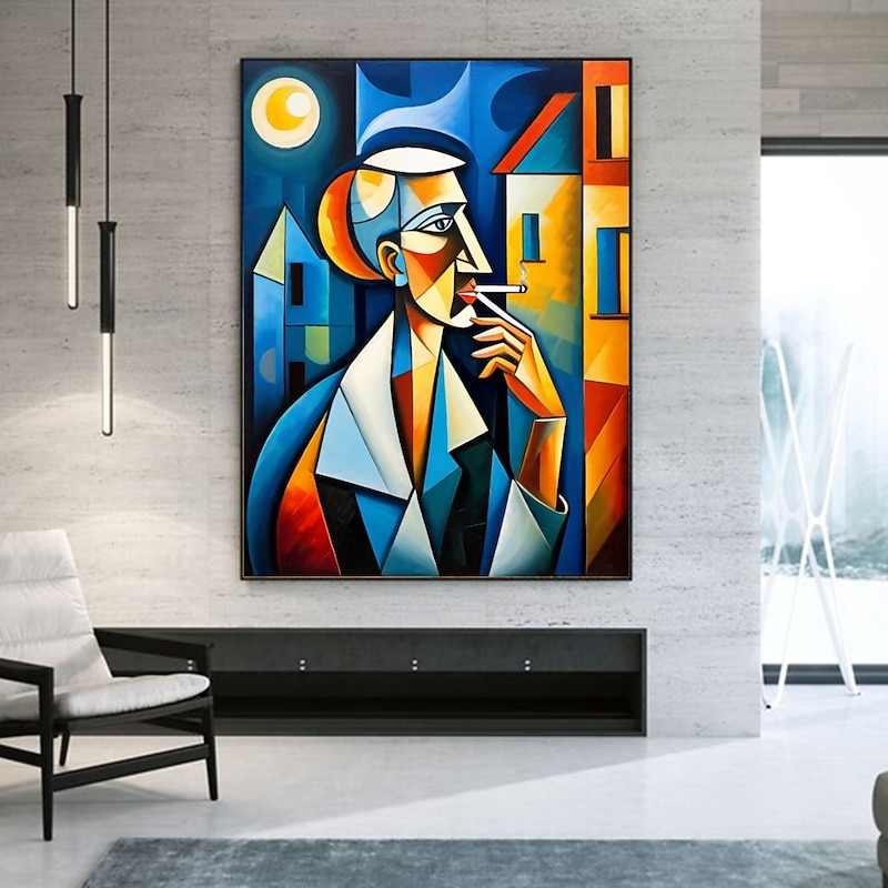 Handmate Oil PaintingCanvasWall Art DecorationAbstract Knife Painting Picasso Style Charactersfor Home Decor Rolled Frameless Unstretched Painting 9