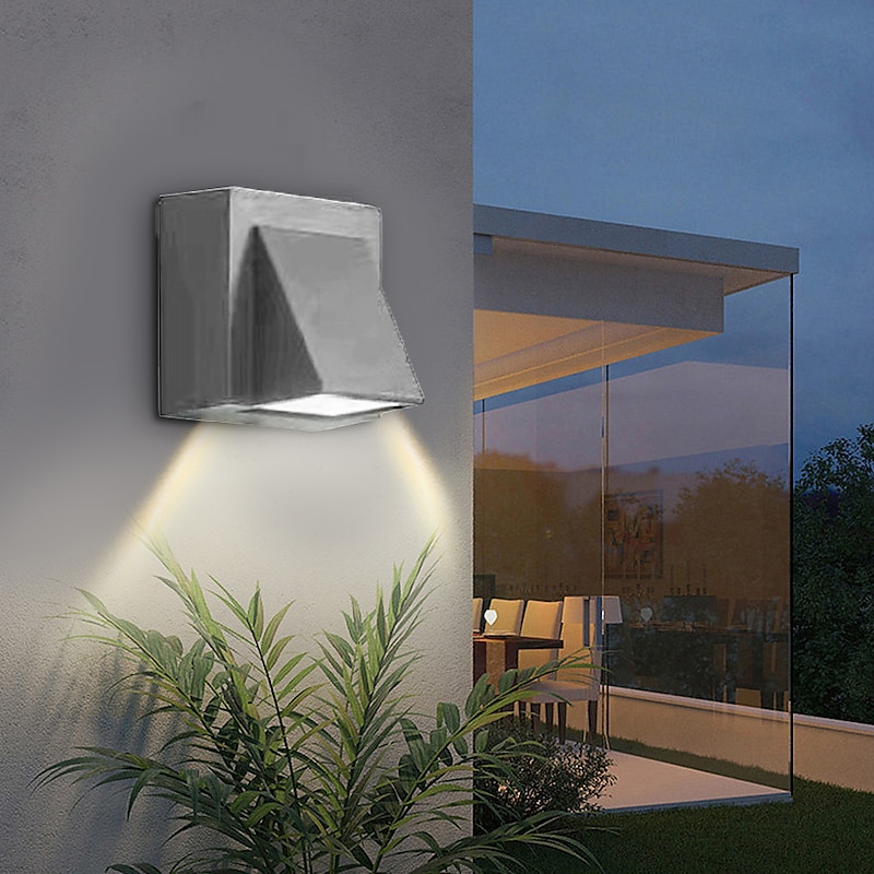 Led Outdoors Wall Lamp 5W 10W Up/Down Lighting Indoor Double-Head Curved Waterproof IP65 Wall Lamp Modern Bedroom Lamp Warm White Light AC85-265V3