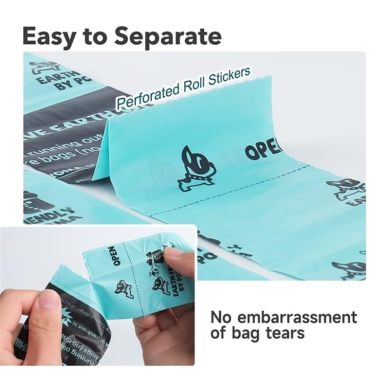 Potaroma Dog Poop Bags 8 Rolls Guaranteed Leak-Proof Doggie Poop Bags Extra Thick Waste Bags Lavender Scented 120 Count Includes Flashlight Bag Dispenser Holder4