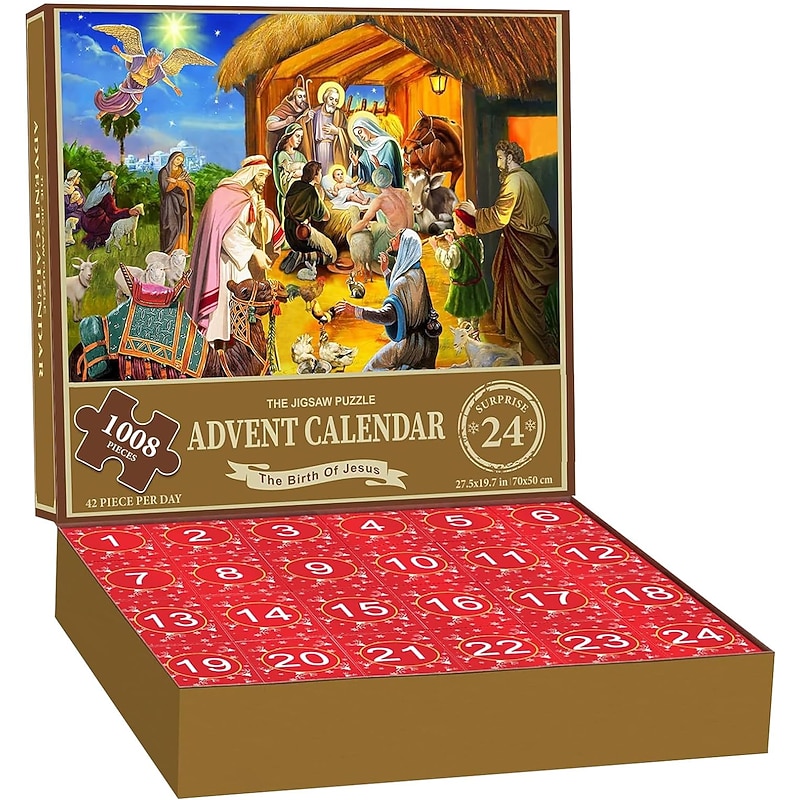 Christmas Advent Calendar 2025 - Welcoming The Nativity, Christmas Advent Calendar Jigsaw Puzzle 24 Boxes,1008 Pieces Puzzles Countdown To Christmas, Xmas Gifts For Women Men Kids3