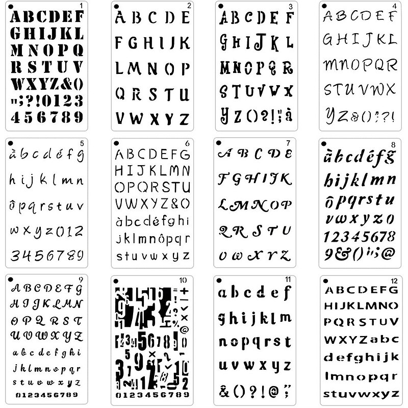 12pcs Templates Stencil Set, Reusable Craft Stencils, Mandala Stencils, Laser Cutting Painting Stencils For DIY Painting Art Scrapbook, Wood, Paper, Furniture, Door, Floor Wall3