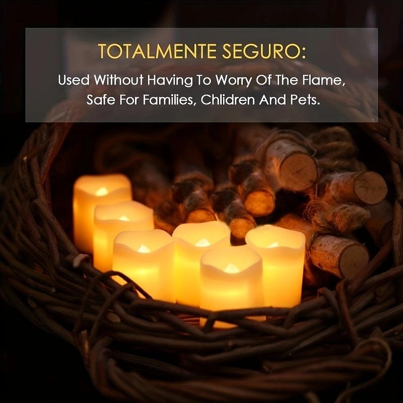 24Pcs Flameless LED Candle Creative Wishing Led Tea Light Warm White Flameless Candle Halloween Christmas Decor Candle Light2