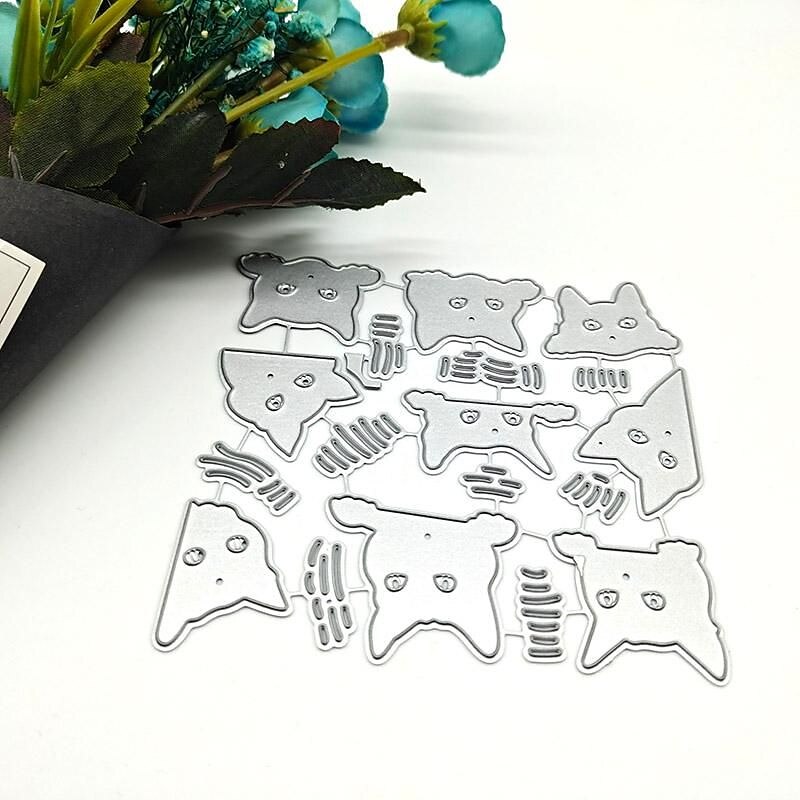1pc Metal Cutting Dies Cut Mold Animal Cute Cat Decoration Scrapbook Paper Craft Knife Mould Blade Punch Stencils3