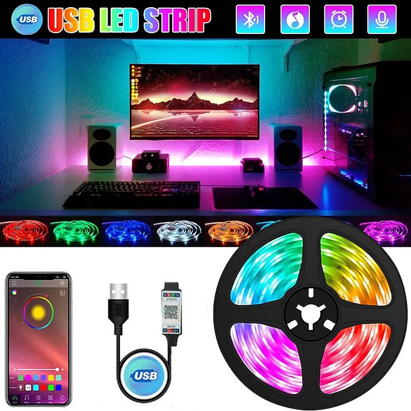 30M LED Strip Lights for Bedroom – RGB Permanent Strip Lights with Remote & App Control for Room and Home Party Decoration4
