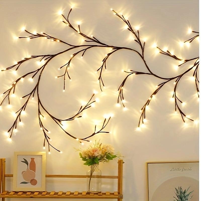 1pc 96LED Branch Light, For Desktop Wall Decoration, 8 Modes, USB Powered DIY Holiday Tree Vine Light, Halloween Decoration, Christmas Decoration Night Light2