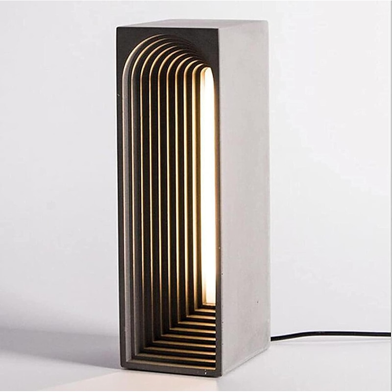 Nordic Concrete Building Modeling Table Lamps Art Decoration Lamp Dimmable Bedroom Bedside Study Room Creative Gift Table Lights 110-240V4