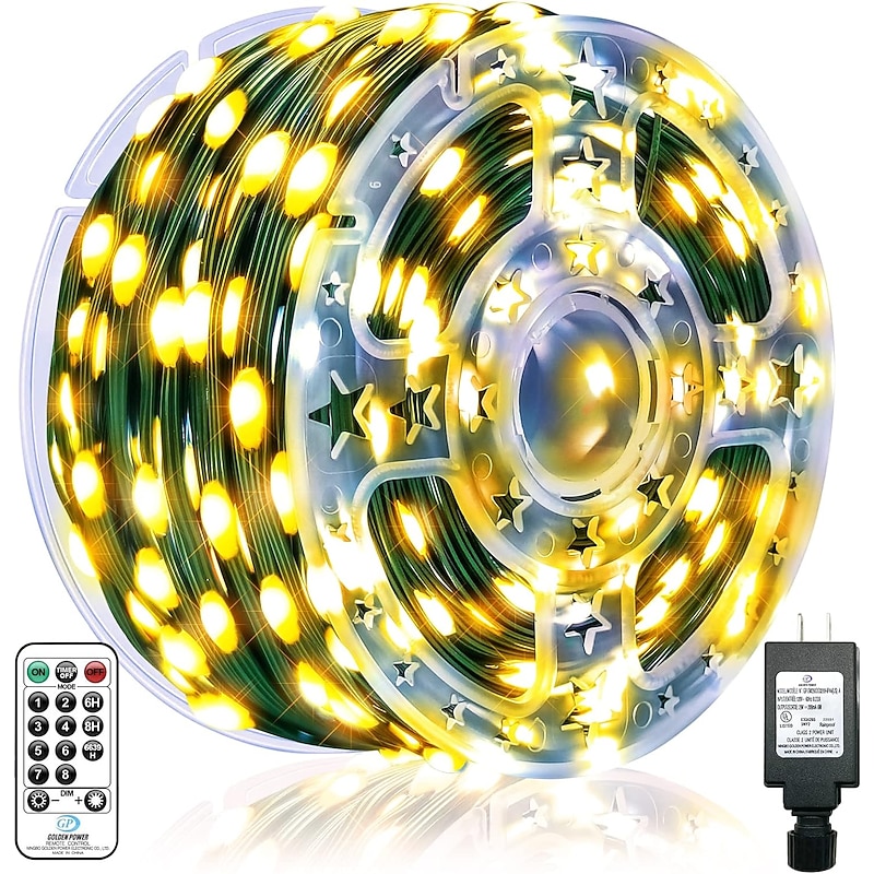 328ft 100m Flexible LED String Lights IP67 Waterproof Strips Christmas String Lights 1000 LEDs Warm White Creative String Lights Holiday Lights Party Holiday Wedding 29V