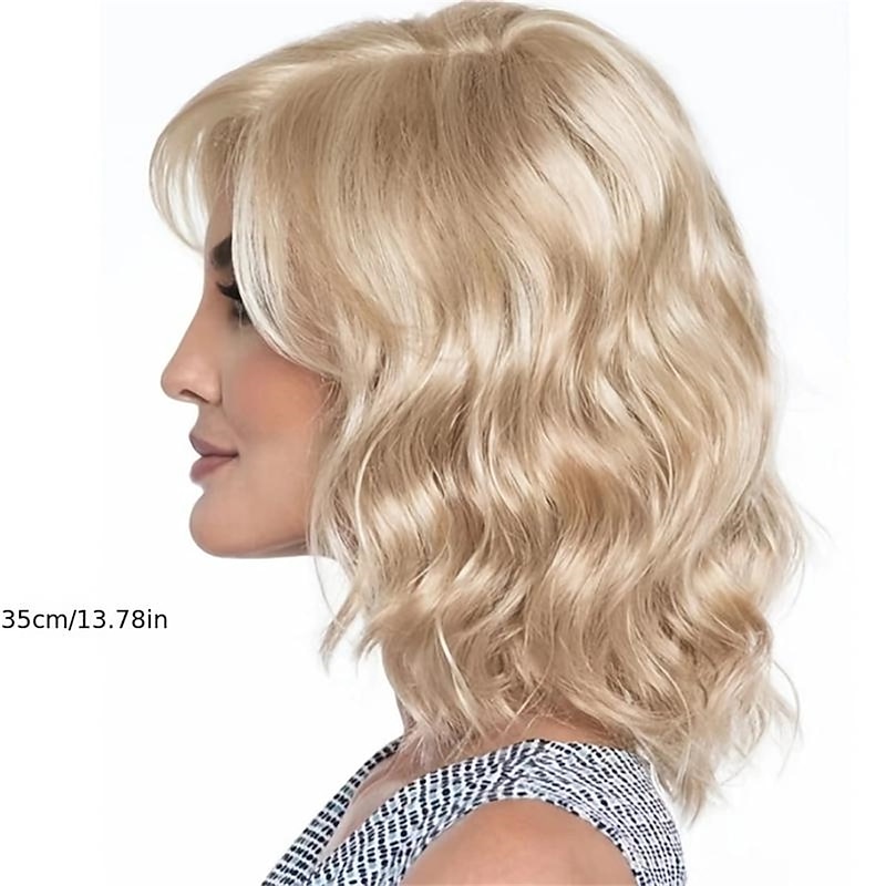 Medium Long Curly Wig With Bangs Synthetic Wig Beginners Friendly Heat Resistant Christmas Party Wigs4