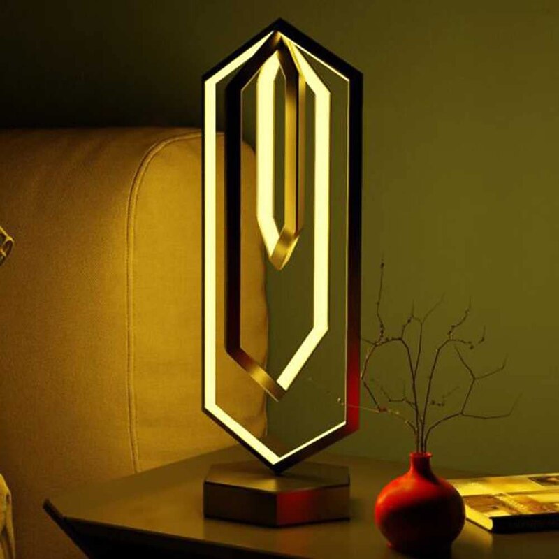Modern Table Lamps RGB Dimmable Polygon LED Mood Table Lamp with Remote Control and Control App for Bedroom Living Room Office Nightstand Bookshelf