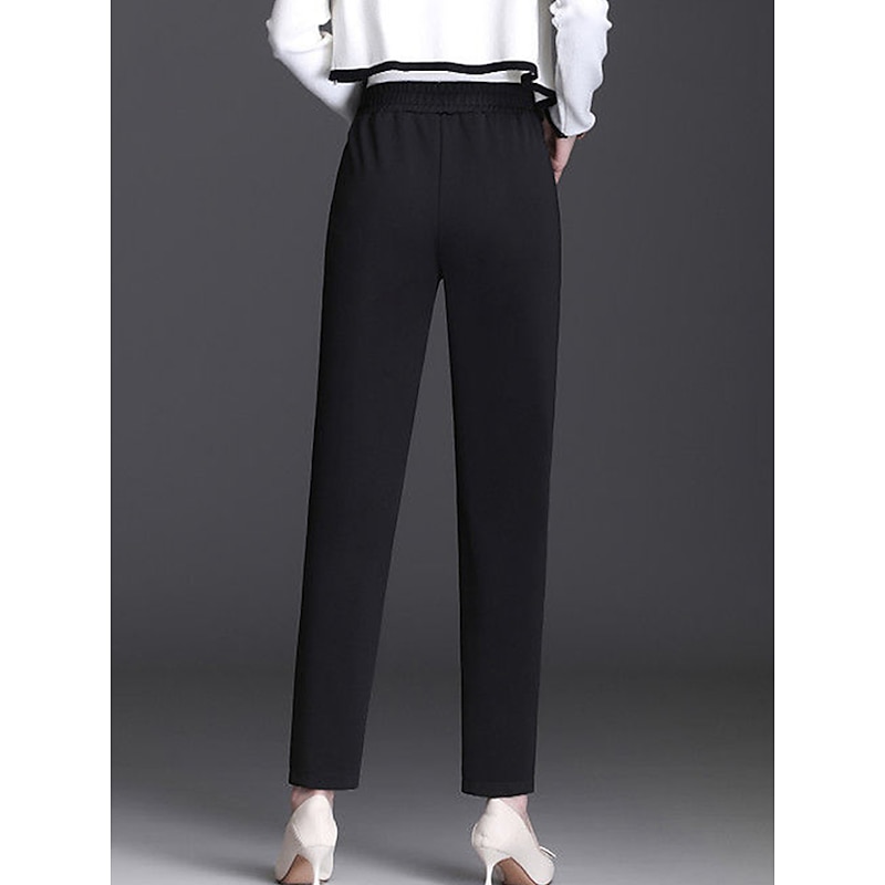 Women's Dress Pants Work Skinny Pants Trousers Full Length Pocket High Cut Micro-elastic High Waist Fashion Streetwear Office Black S M Winter Autumn Fall4