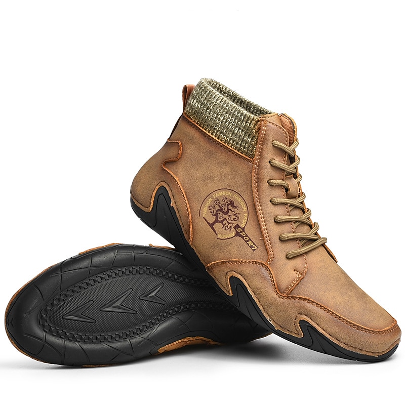 Men's Vintage High-Top Ankle Boots – Lace-Up Casual Outdoor Shoes with Non-Slip Sole for Hiking & Daily Wear3