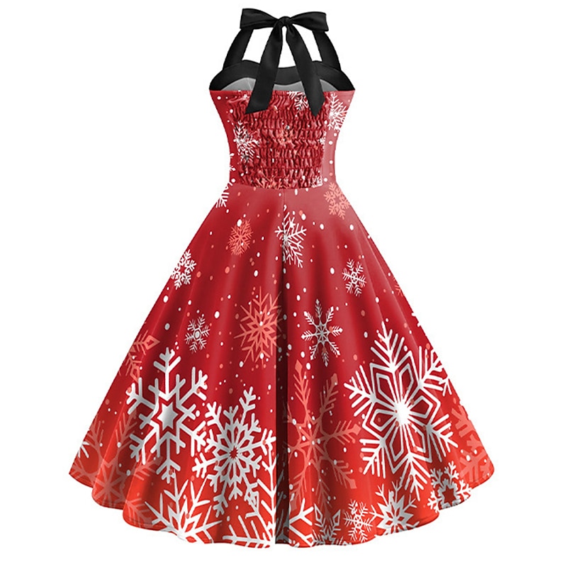 Santa Claus Mrs.Claus Fancy Christmas Dress Women's 1950s Cosplay Costume Adults' Christmas Masquerade Christmas Eve Christmas Party Dress3