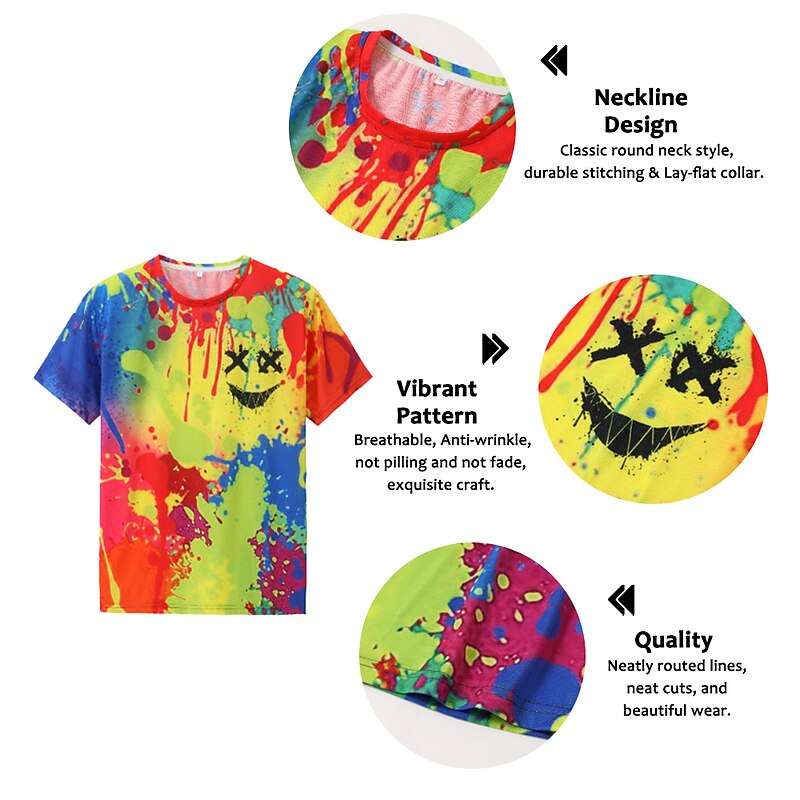 Men's Graphic Rainbow T Shirt Short Sleeve T shirt 3D Print Crew Neck Shirt Vintage Fashion Designer Outdoor Daily Sports Blue Orange Green Spring & Summer Clothing Apparel S M L XL 2XL 3XL2